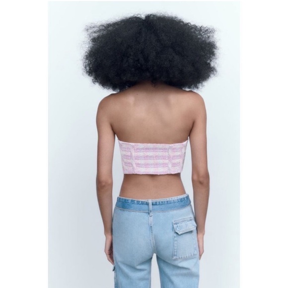 NWT! Zara Tweed Crop Top | S - Picture 4 of 9
